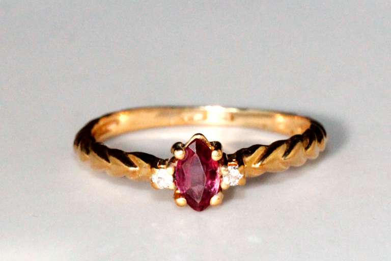 Beautiful Rhodolite and Diamond Ring
