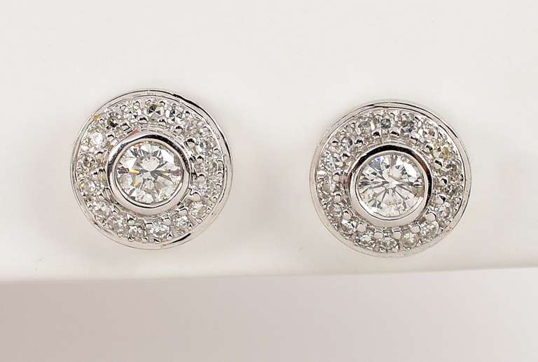 Pretty 14k WG Diamond Earrings