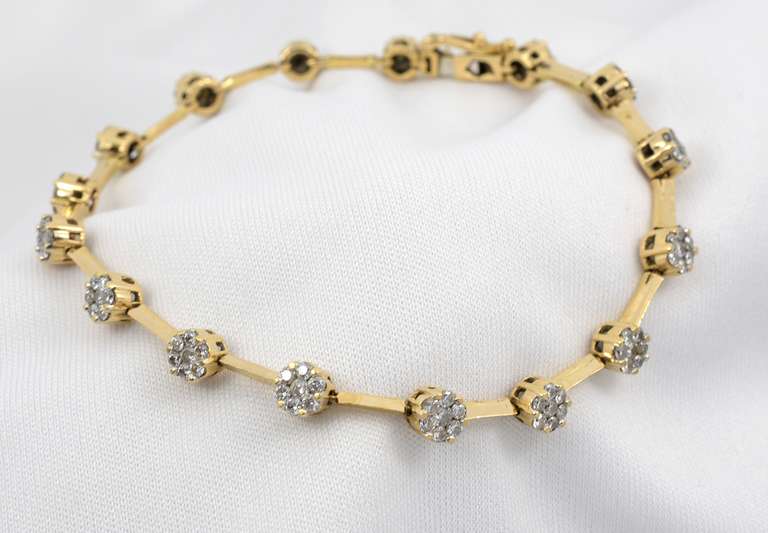 Stunning Diamond Cluster Bracelet