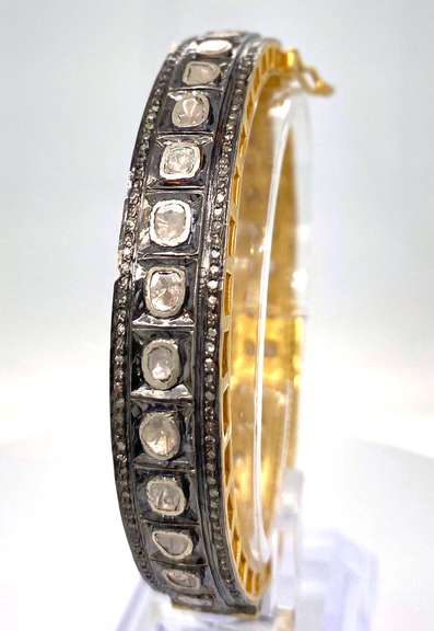 Unique Mine Cut Diamond Bangle