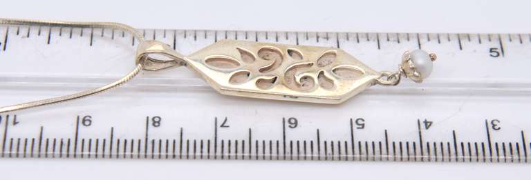 Vintage Sterling Silver Signed Pendant on Chain Necklace