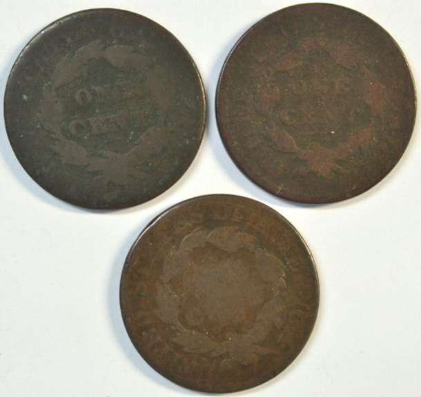 Collectible 1817, 1828, & 1829 Coronet Head Large Cents