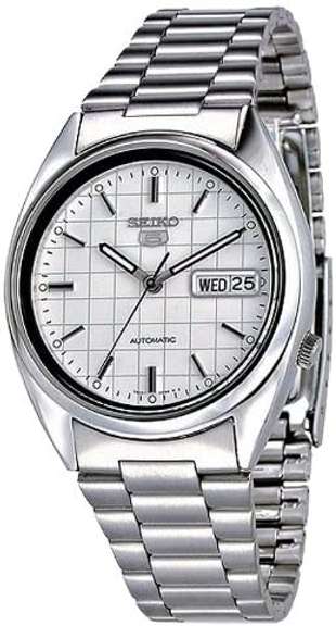 Seiko White Grid Dial Automatic, New In Box.