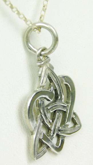 Signed Sterling Silver Celtic Heart Necklace
