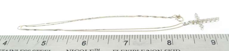 18k white gold necklace with diamond cross