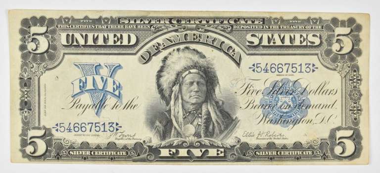 1899 $5 United States Silver Certificate - Large Note