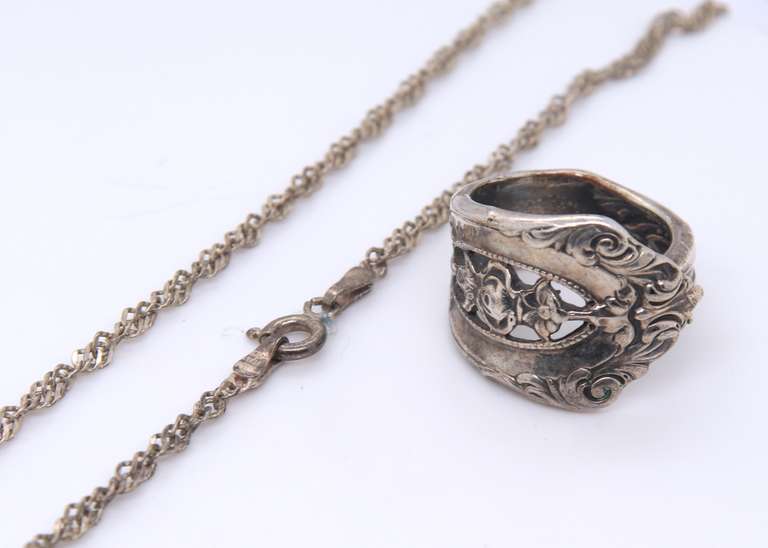 Vintage Sterling Silver Chain and Ring