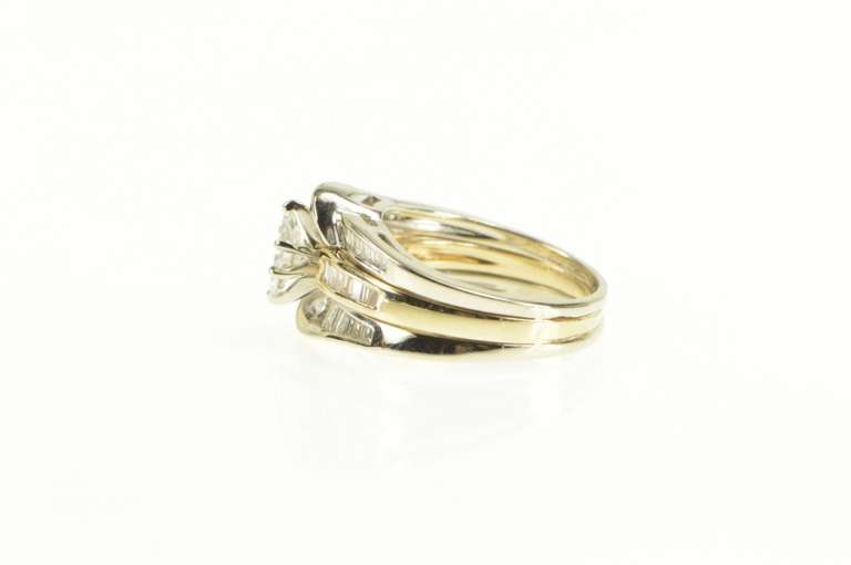 14K Yellow Gold 0.83 Ctw Marquise Diamond Engagement Ring