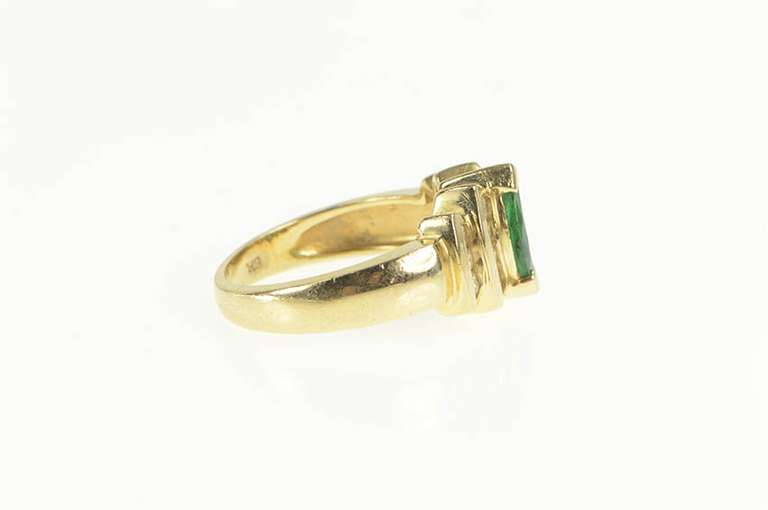 14K Yellow Gold 1.30 Ctw Marquise Emerald Diamond Engagement Ring