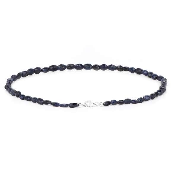 Rhodium Plated 6.89ctw Black Sapphire Bracelet