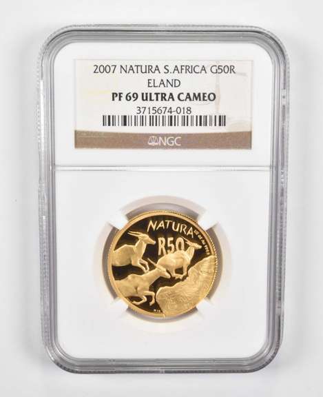 PF69 UCAM 2007 South Africa 50 Rand Gold Coin - Natura Eland - NGC