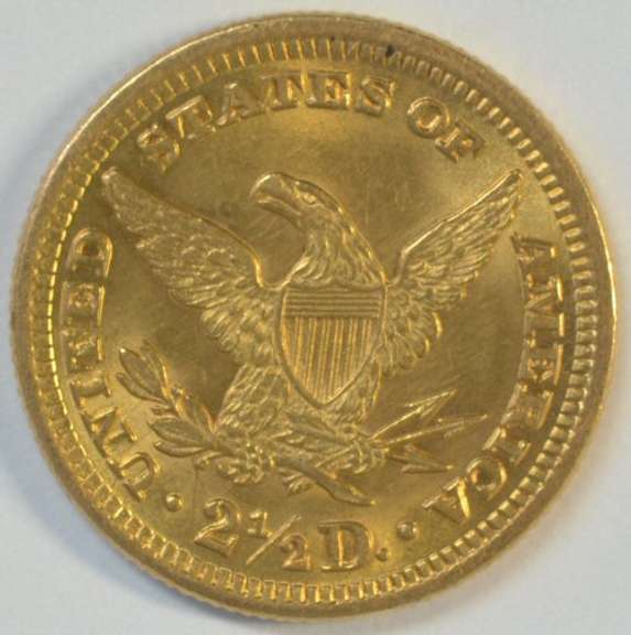 Near Gem BU 1897 US $2.50 Liberty Gold Piece. Gorgeous