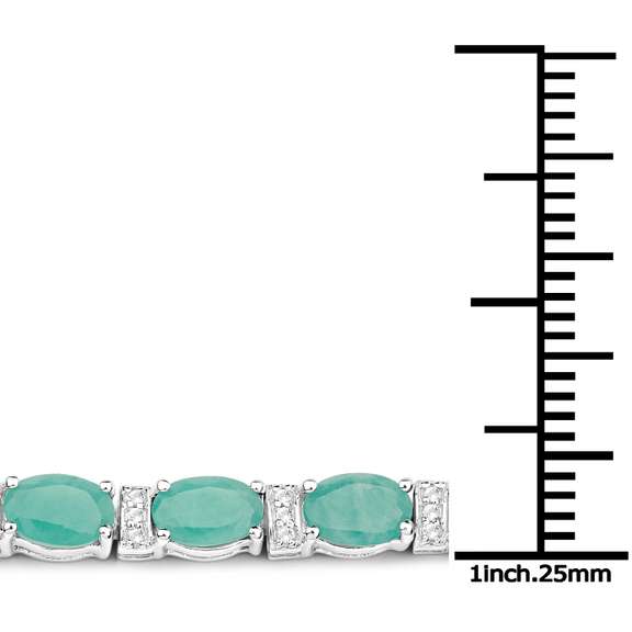 Plated Rhodium 10.12ctw Emerald and White Topaz Bracelet
