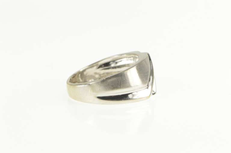 14K White Gold 0.21 Ctw Diamond Striped Men's Wedding Band Ring