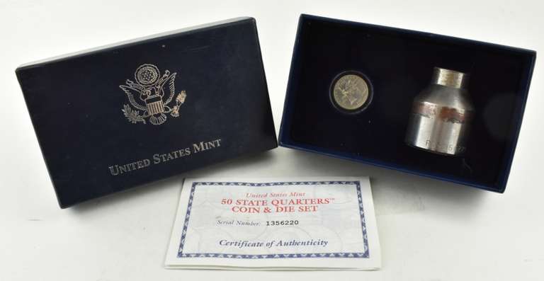 2001-P New York State Quarter Coin & Cancelled Die Set Box & COA