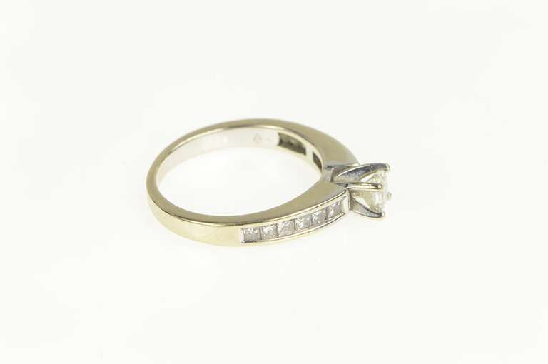 14K White Gold 1.19 Ctw Princess Cut Diamond Engagement Ring