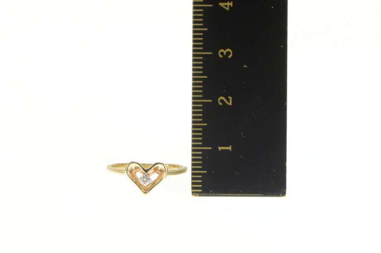 14K Yellow Gold Diamond Heart Love Symbol Promise Ring