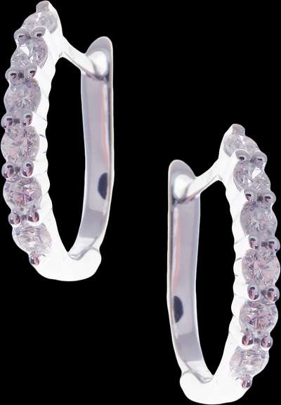 Elegant 18k White Gold Diamond Set Horseshoe Earrings