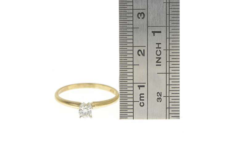 14K Yellow Gold Classic Round Brilliant Diamond Solitaire Ring