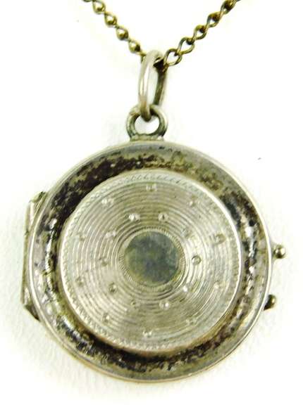 Antique French Sterling Reliquary Relic Pendant & Chain