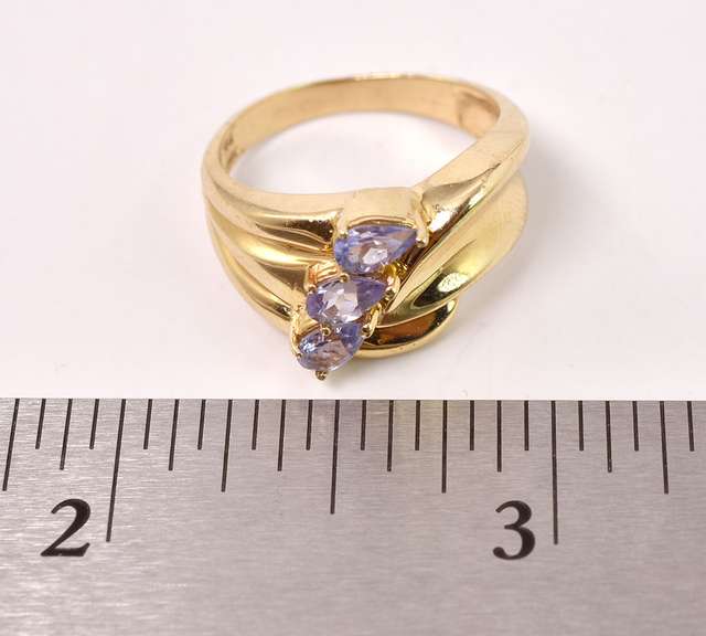 Wonderful Purple Gemstone Ring in 14K Yellow Gold