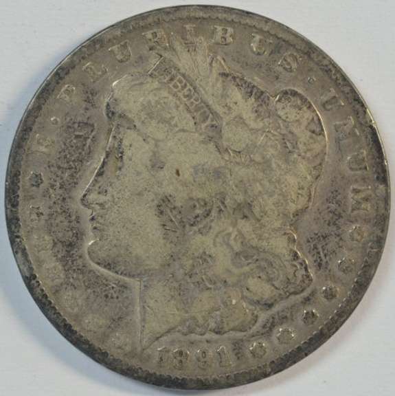 Scarce 1891-CC Morgan Silver Dollar in circ