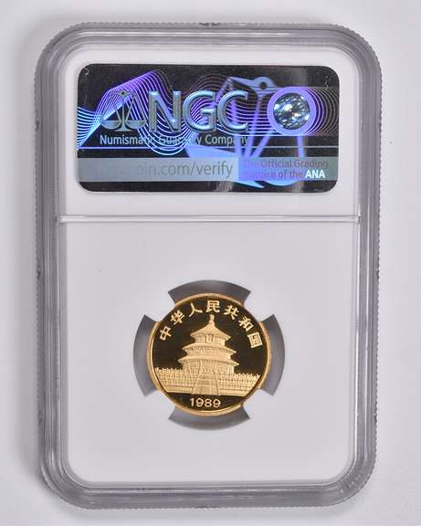 PF69 UCAM 1989-P China 25 Yuan 1/4 Oz. .999 Fine Gold Panda NGC