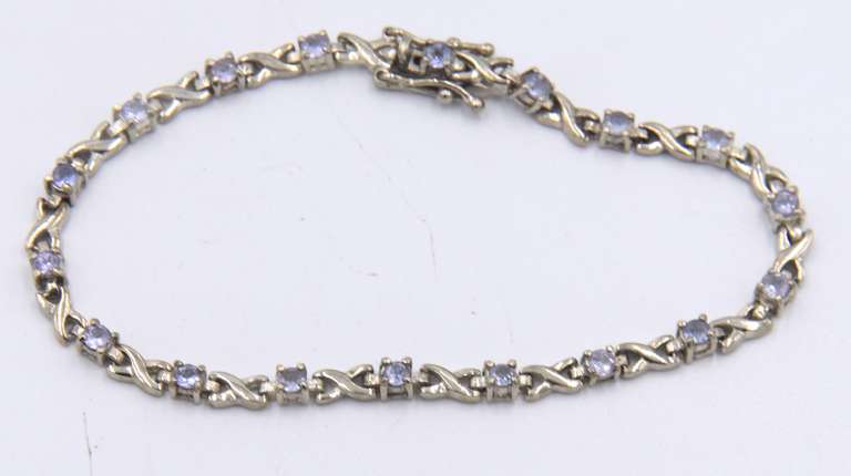 Group Lot of 3 Vintage Sterling Silver Cubic Zirconia Bracelets