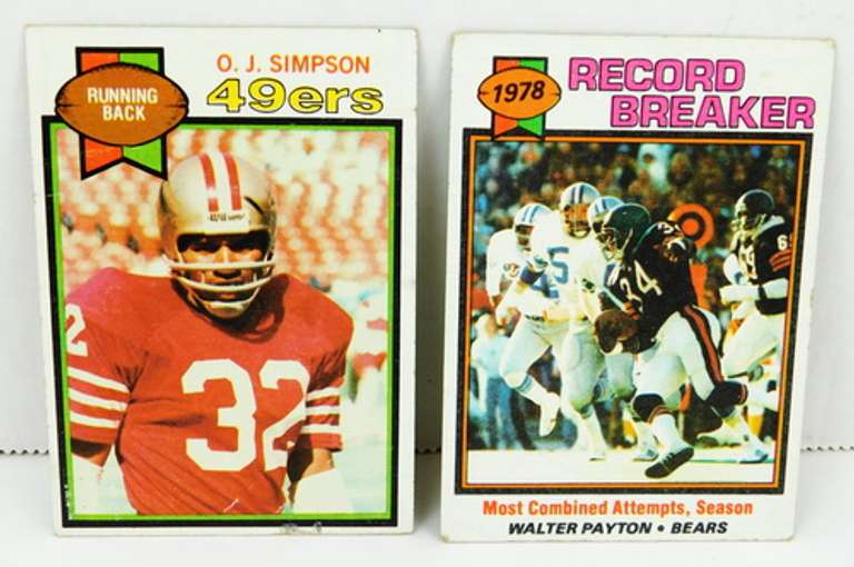 2 - Topps 1979 Payton & Simpson Football Cards