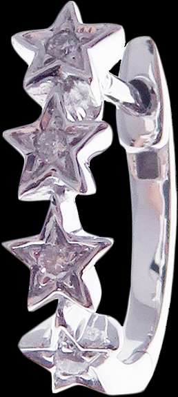 Exciting Star Studded Diamond 18k White Gold Earrings
