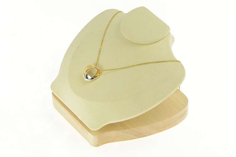 18K Yellow Gold 0.24 Ctw Diamond Two Tone Loop Curvy Pendant