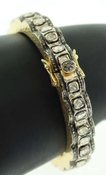 Stylish Mine Cut Diamond Bangle