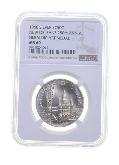MS69 1968 New Orleans 250th Anniv Silver So Called Half Dollar - NGC