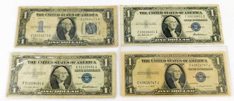 4 U.S. Silver Certificate Dollar Bills