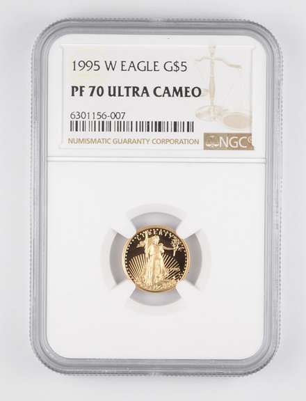 PF70 UCAM 1995-W $5 American Gold Eagle - 1/10 Oz. Fine Gold - NGC