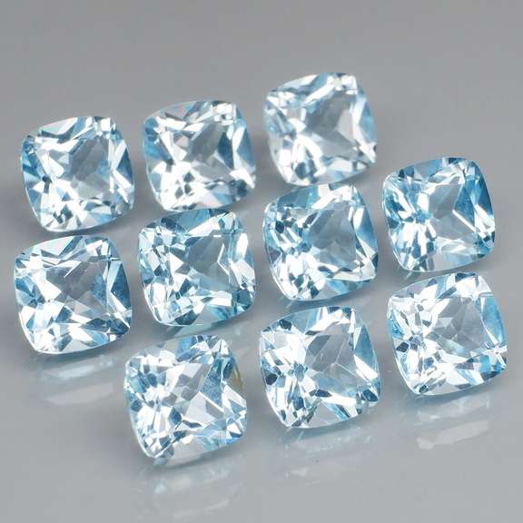 Sky blue 12.98ct cushion cut Topaz set