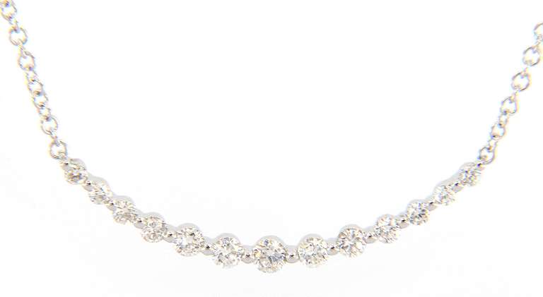 New Gabriel & Co Diamond Curved Bar Necklace