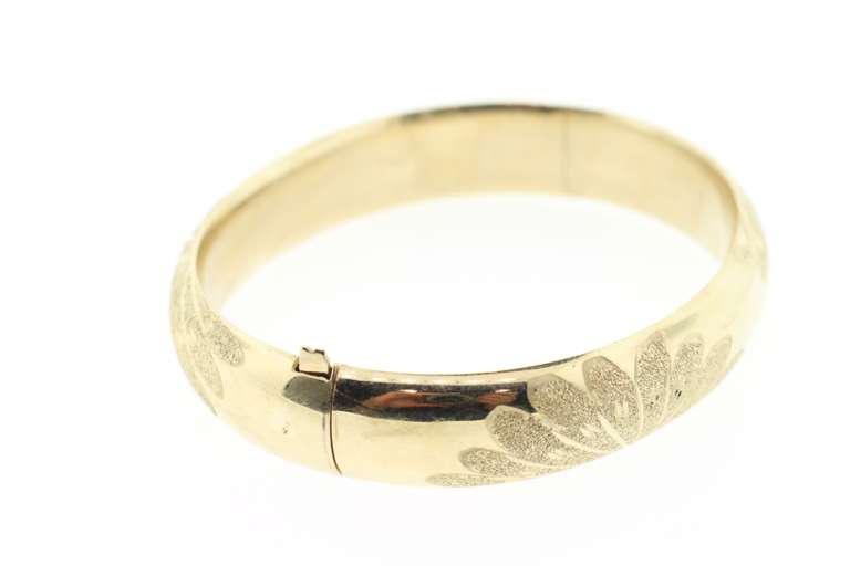 Golden 14k Peacock Bangle Bracelet