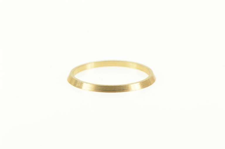 14K Yellow Gold Grooved Simple Vintage NOS 1950's Band Ring