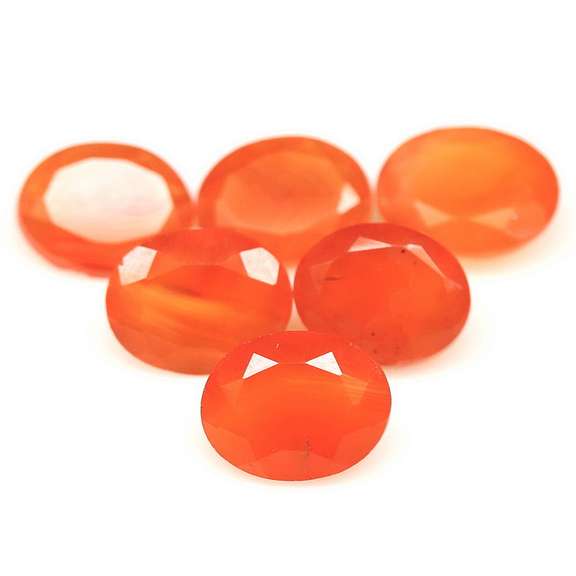 Vivid orange 13.68ct untreated oval cut Carnelian set