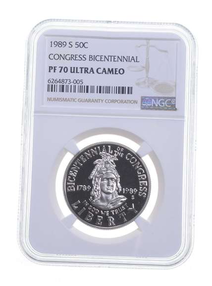 PF70UCAM 1989-S Congress Bicentennial Commemorative Half Dollar - NGC