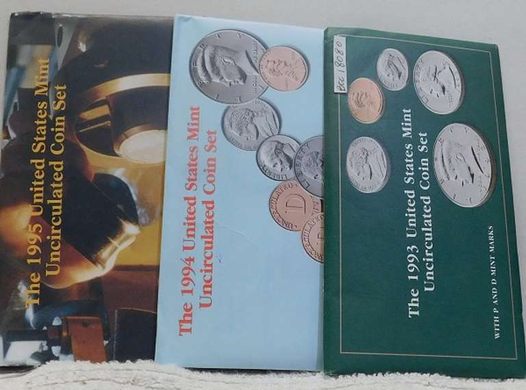 1993 & 1994 & 1995 Mint Sets