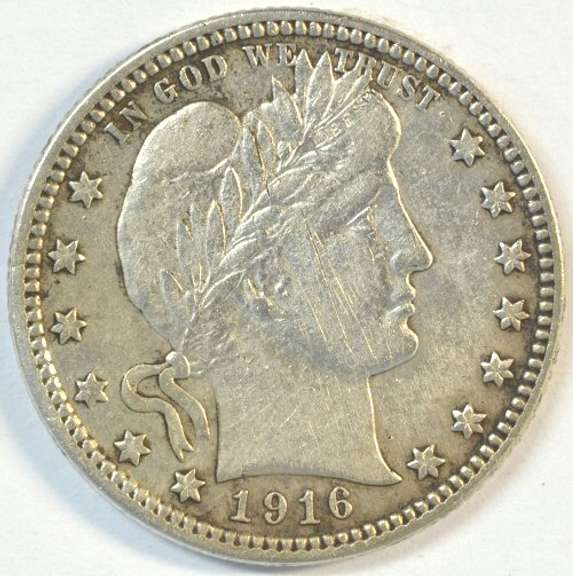 Sharp 1916-D Barber Quarter. XF/AU Details