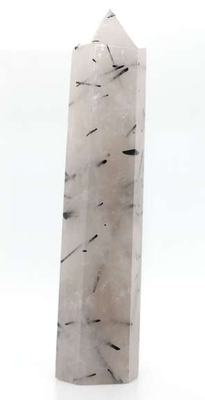 Tourmalinated Quartz Wand Obelisk Point