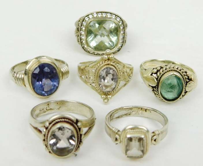 Great Lot of 6 Sterling Silver Rings
