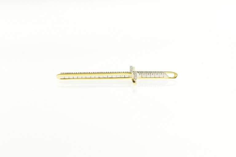 18K Yellow Gold 0.40 Ctw Diamond Encrusted Cross Christian Pendant