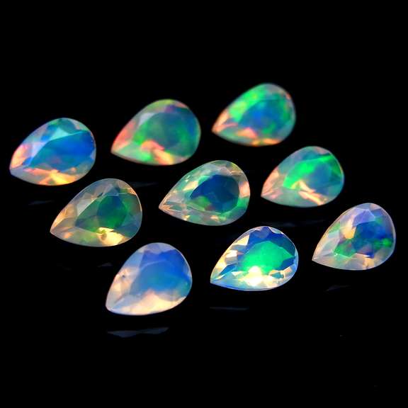 Smoldering 2.20ct unheated faceted Jelly Opal set