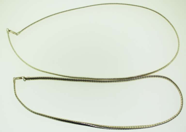 Italian Steg Silver 4mm Omega Chain Lot of Two
