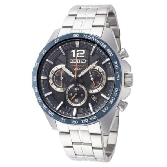 Seiko Blue Dial Quartz Chronograph, New In Box.