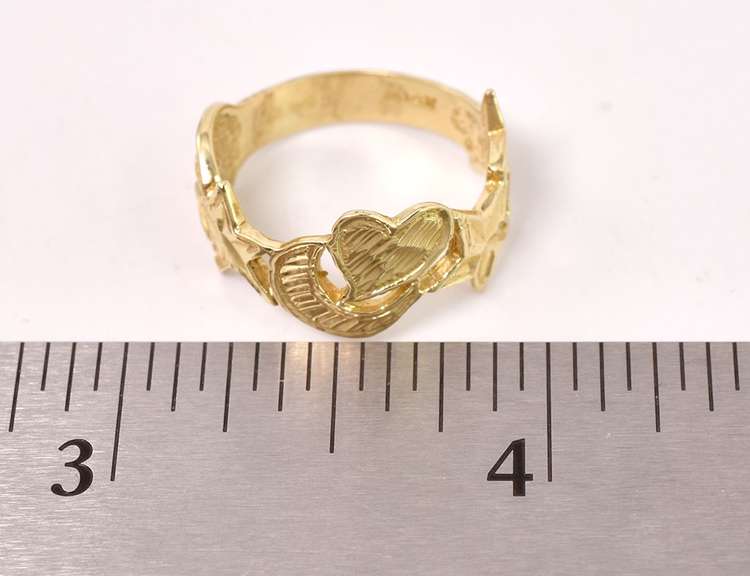 Incredible Star and Moon Ring in 14K Yellow Gold